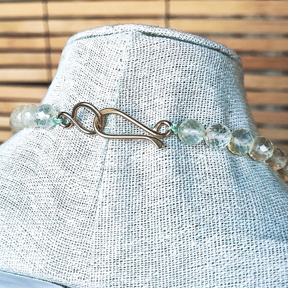 Stone Necklace Rose Quartz? Spring Jewelry Butter Lucite Carnelian? - Picture 3 of 8